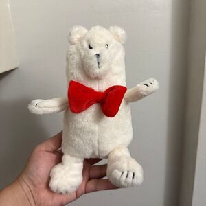 Giggle scape polar bear with bow tie plush